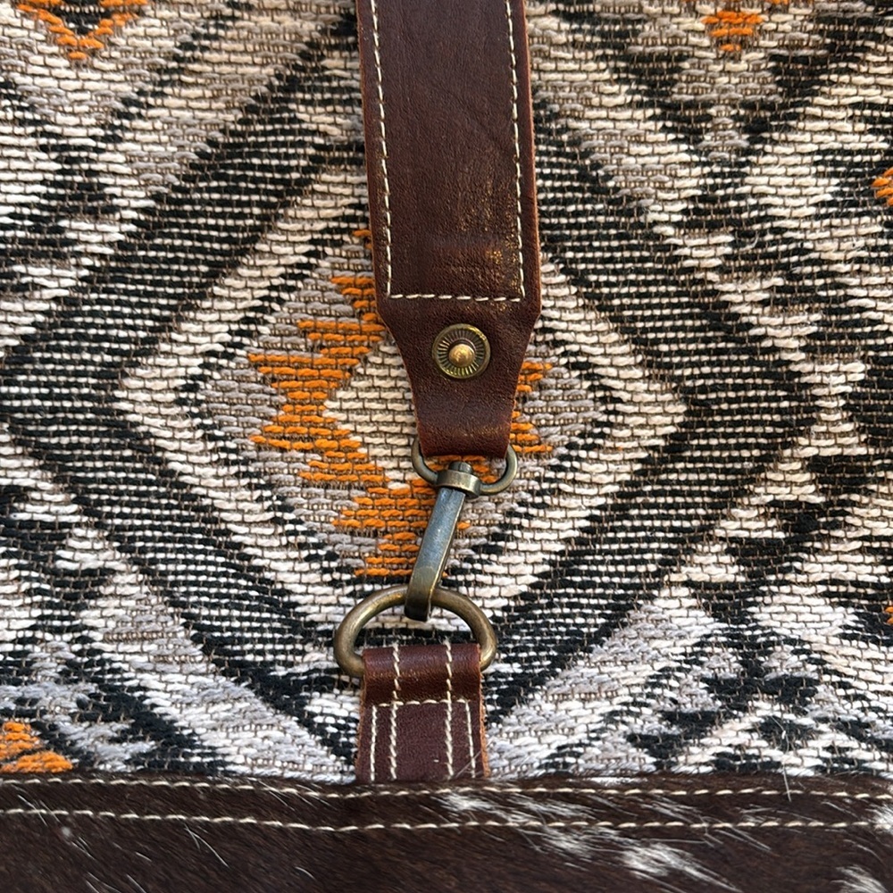 Myra Bag Brown And Orange Patterned Shoulder Bag - image 4